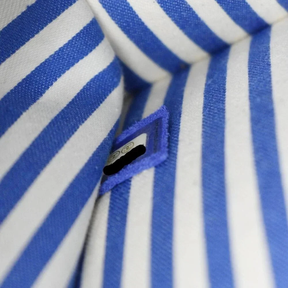 Chanel Coco Envelope Flap Quilted Chevron Leather Crossbody Bag Blue - Picture 13 of 13